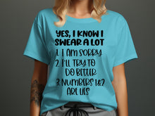 Funny Graphic Tee with Apology and Humorous Message