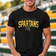 Greenbrier East Spartans Arched Logo - Black shirt - GE0010