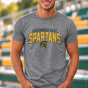 Greenbrier East Spartans Arched Logo - Graphite Heather shirt - GE0010