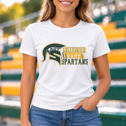 Greenbrier East Spartans Helmet Wordmark - White shirt - GE0012