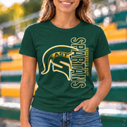 Greenbrier East Spartans Vertical Helmet - Dark Green shirt - GE0014