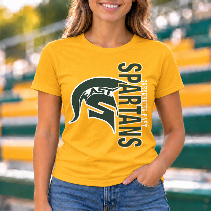 Greenbrier East Spartans Vertical Helmet T-Shirt/Crewneck/Hoodie - GE0014