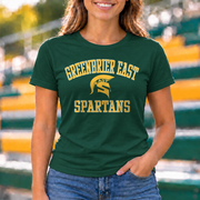 Greenbrier East Spartans Classic Helmet - Dark Green shirt - GE0016