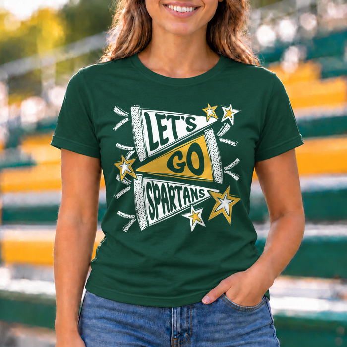 Greenbrier East Let's Go Spartans Pennants T-Shirt/Crewneck/Hoodie - GE0018