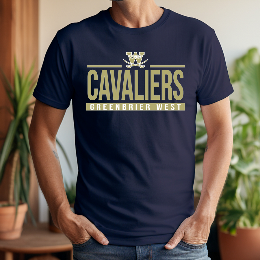 Cavaliers Greenbrier West Logo T Shirt Adult 4X Large Navy