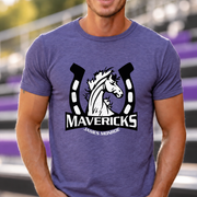 James Monroe Mavericks Horse Head T-shirt in Heather Purple - JM0060