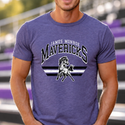 James Monroe Mavericks Mascot Stripes T-shirt in Heather Purple - JM0053