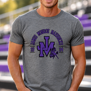 Interlocking JM with Maverick T-shirt in Graphite Heather - JM0012