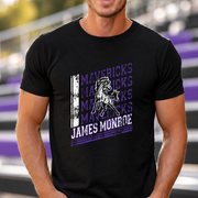 James Monroe Mavericks Distressed Logo T-shirt in Black - JM0018