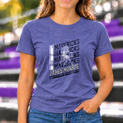 James Monroe Mavericks Distressed Logo T-shirt in Heather Purple - JM0018