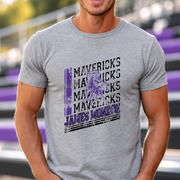 James Monroe Mavericks Distressed Logo T-shirt in Sport Grey - JM0018
