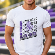 James Monroe Mavericks Distressed Logo T-shirt in White - JM0018