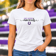 James Monroe Mavericks Script Horseshoe T-shirt in White - JM0028