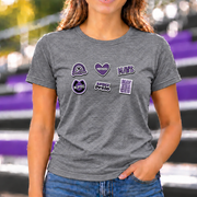 James Monroe Mavericks Spirit Collage T-shirt in Graphite Heather - JM0032