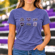 James Monroe Mavericks Spirit Collage T-shirt in Heather Purple - JM0032