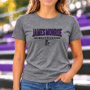 James Monroe Mavericks Outline T-shirt in Graphite Heather - JM0036