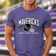 James Monroe Mavericks Football Helmet T-shirt in Heather Purple - JM0041