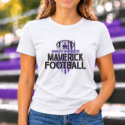 James Monroe Maverick Football Distressed T-shirt in White - JM0043