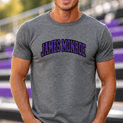 James Monroe Collegiate Arch T-shirt in Graphite Heather - JM0044
