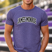 James Monroe Collegiate Arch T-shirt in Heather Purple - JM0044