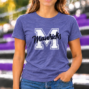 James Monroe Mavericks Script M T-shirt in Heather Purple - JM0049