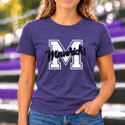 James Monroe Mavericks Script M T-shirt in Purple - JM0049