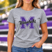 James Monroe Mavericks Script M T-shirt in Sport Grey - JM0049