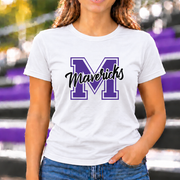 James Monroe Mavericks Script M T-shirt in White - JM0049