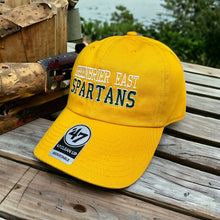 Moco Shirts Greenbrier East Spartans 47 Brand unstructured yellow adjustable baseball cap with embroidered logo