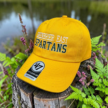 Moco Shirts yellow cotton twill Greenbrier East Spartans adjustable baseball cap with embroidered team lettering
