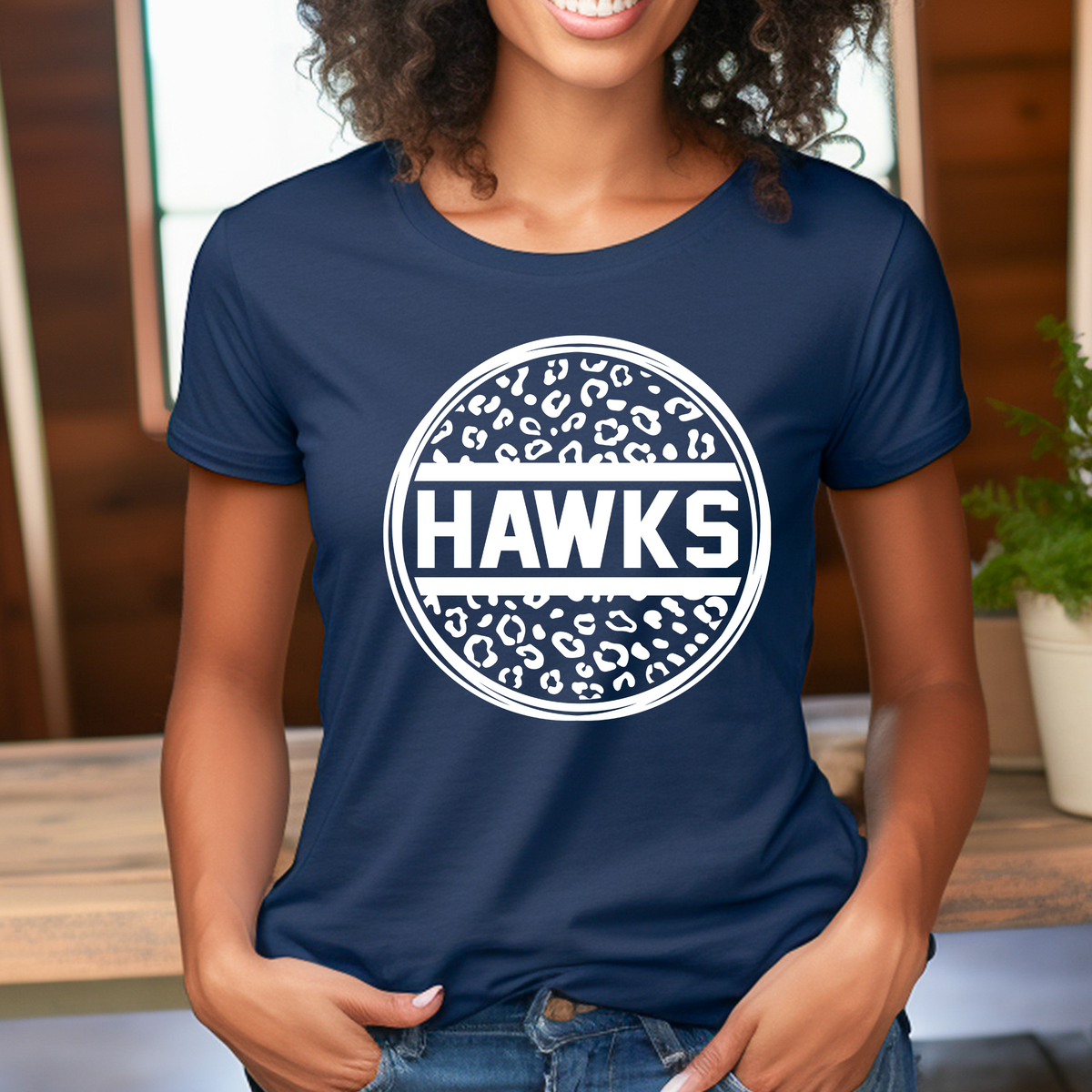 Hawks Leopard Print Circle T-Shirt/Crewneck/Hoodie - MV0019