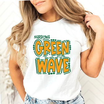 Narrows Green Wave Doodle T-Shirt